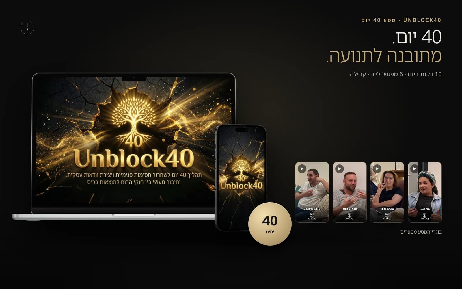 מסע 40 יום: המחשב, האפליקציה וסרטוני הבוגרים